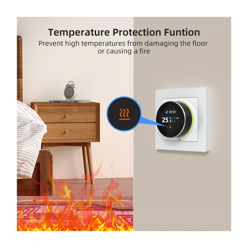 Immax NEO 07535L - Thermostaat voor elektrische vloerverwarming SMART 230V/16A Wi-Fi Tuya