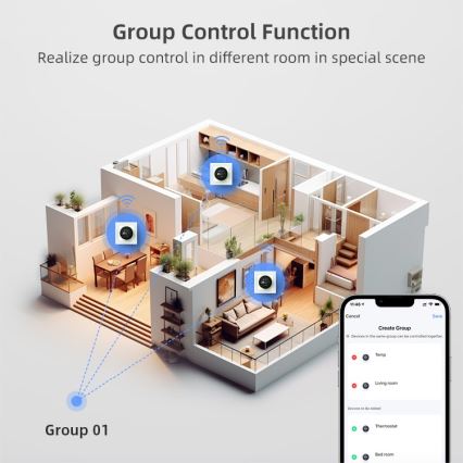 Immax NEO 07535L - Thermostaat voor elektrische vloerverwarming SMART 230V/16A Wi-Fi Tuya
