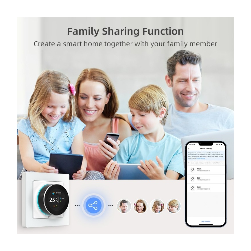 Immax NEO 07535L - Thermostaat voor elektrische vloerverwarming SMART 230V/16A Wi-Fi Tuya