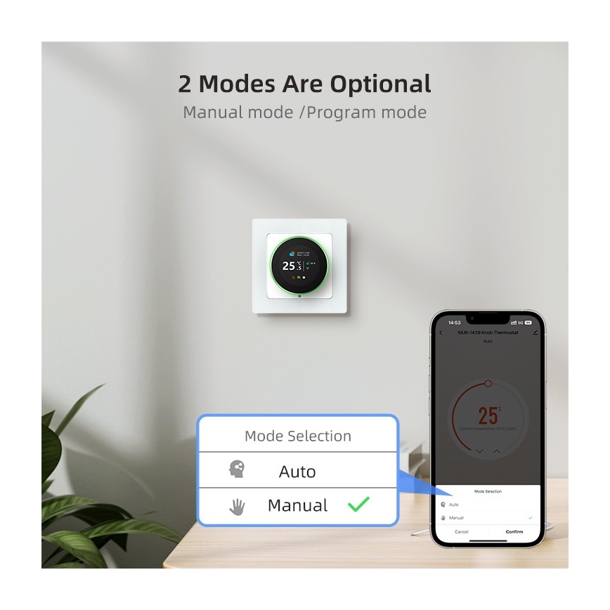 Immax NEO 07535L - Thermostaat voor elektrische vloerverwarming SMART 230V/16A Wi-Fi Tuya