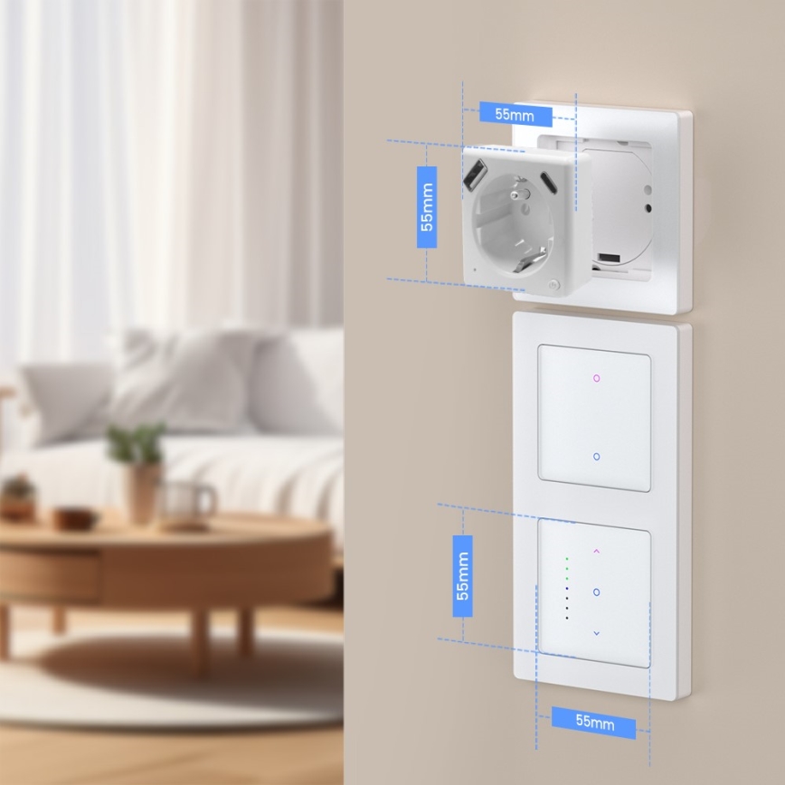 Immax NEO 07544L - Prise intelligente E 16A/230V + 1xUSB-A+1xUSB-C PD 20W Wi-Fi