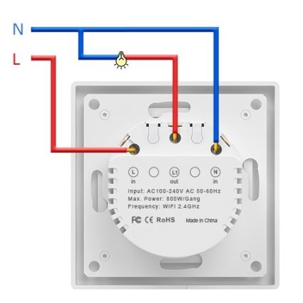 Immax NEO 07549L - Slimme 1-knops 230V schakelaar Tuya