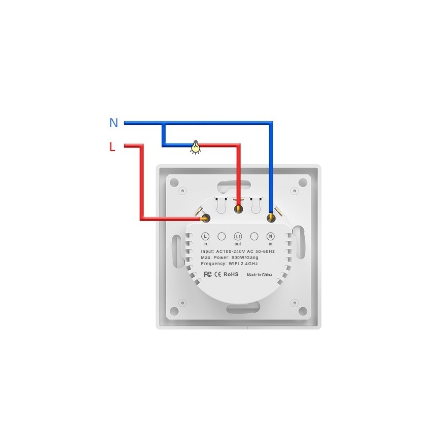 Immax NEO 07549L - Interrupteur 1 bouton SMART 230 V