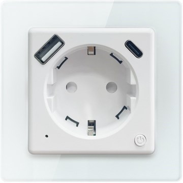 Immax NEO 07552L - Slimme wandcontactdoos F 16A/230V + 1xUSB-A+1xUSB C PD 20W