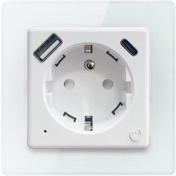 Immax NEO 07553L - Slimme stekker E 16A/230V + 1x USB-A + 1x USB-C PD 20W Tuya