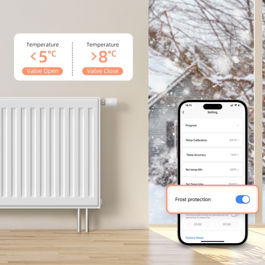 Immax NEO 07554L - Tête thermostatique (alimentée par 3 piles AA)