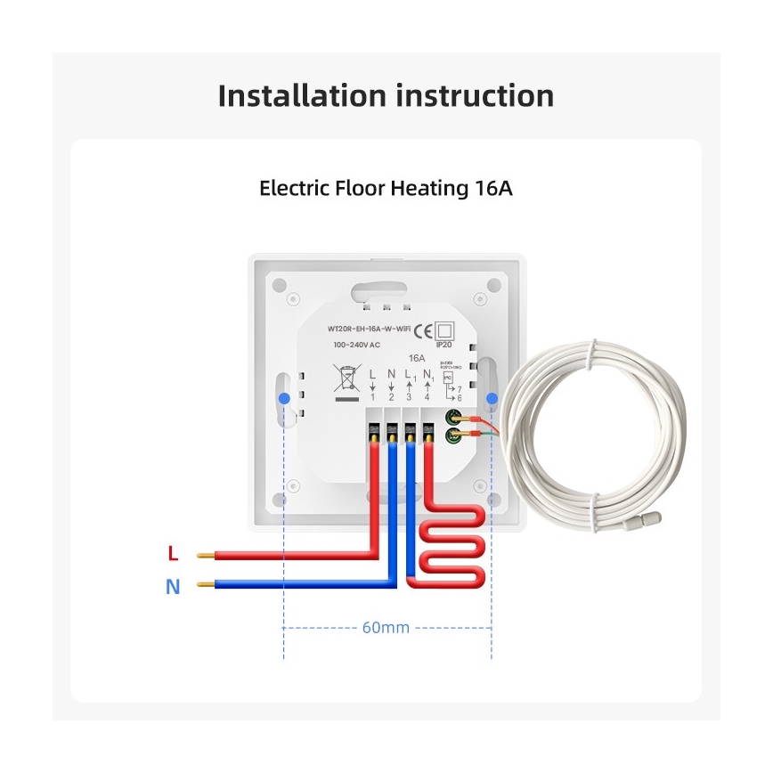 Immax NEO 07555L - Thermostat intelligent pour chauffage par le sol électrique 230V/16A Tuya