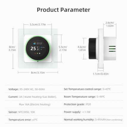 Immax NEO 07555L - Thermostat intelligent pour chauffage par le sol électrique 230V/16A Tuya