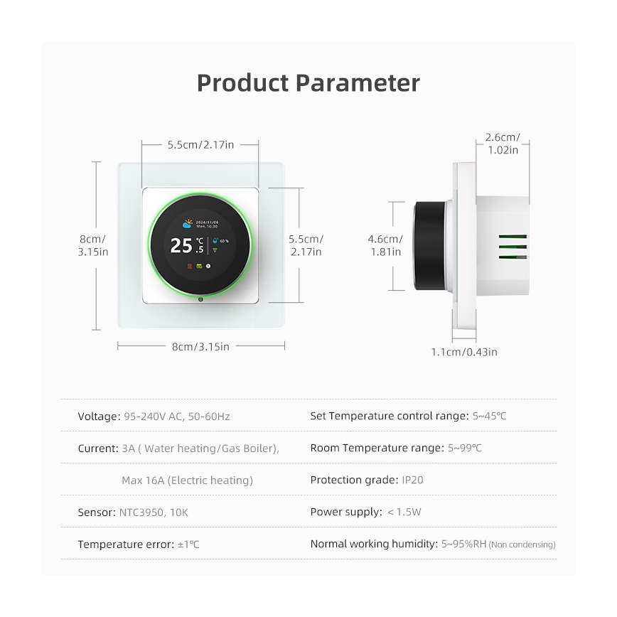 Immax NEO 07555L - Thermostat intelligent pour chauffage par le sol électrique 230V/16A Tuya
