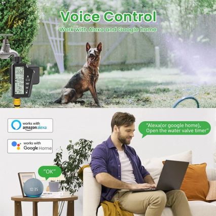 Immax NEO 07556L - Beregeningsventiel 4xAA IP65 Wi‑Fi Tuya