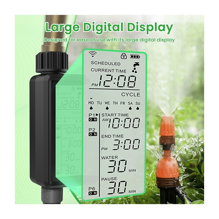 Immax NEO 07556L - Beregeningsventiel 4xAA IP65 Wi‑Fi Tuya