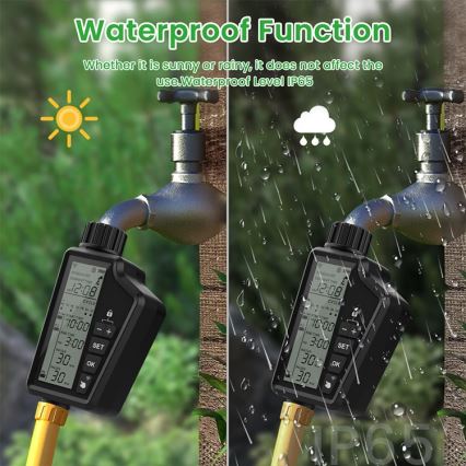 Immax NEO 07556L - Électrovanne d'arrosage alimentée par 4 piles AA, IP65, Wi‑Fi Tuya