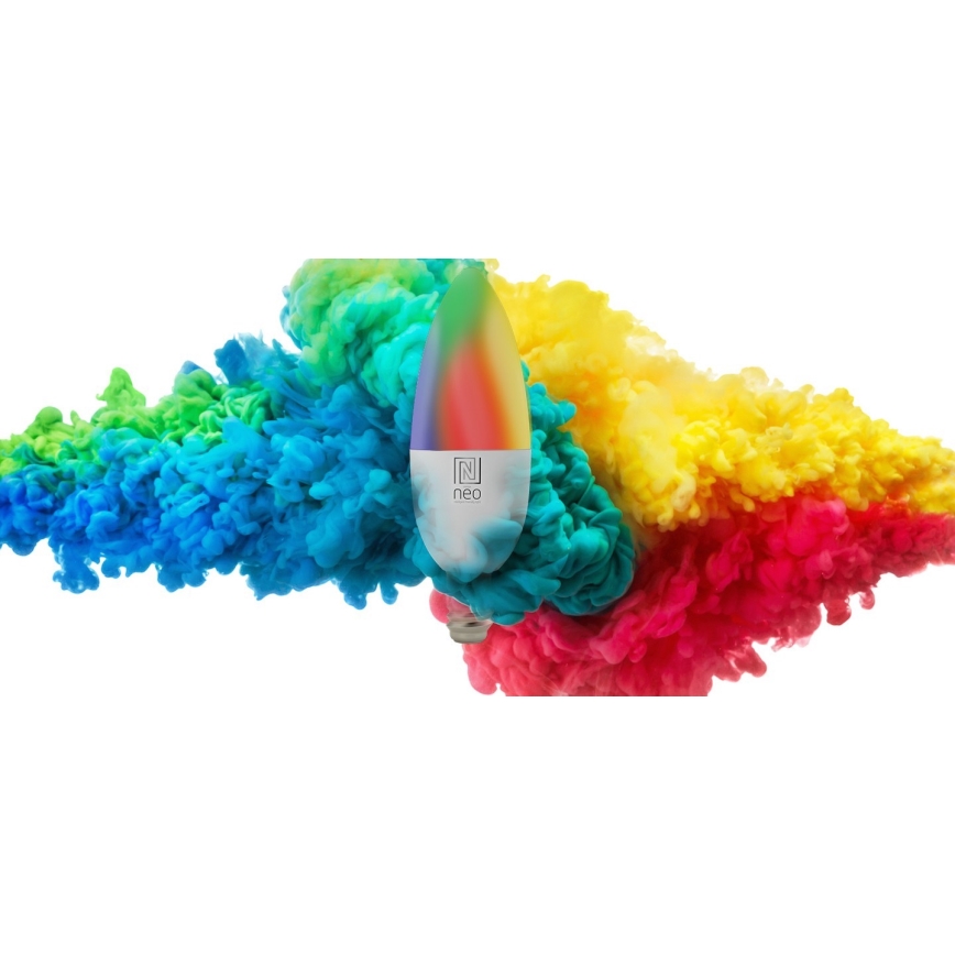 Immax NEO 07716L - LED RGB+CCT Ampoule à intensité variable E14/5,5W/230V 2700K Wi-Fi Tuya