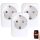 Immax NEO 07761C - Set van 3 slimme Schuko-stekkers NEO LITE 3680W/230V/16A Wi-Fi Tuya