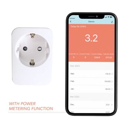 Immax NEO 07761L - Slimme stopcontact NEO LITE 3680W/230V/16A Wi-Fi Tuya SCHUKO