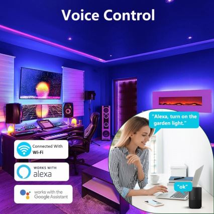 Immax NEO 07776L - RGB LED-dimbare vloerlamp AMBIENTE LED/12W/230V Wi‑Fi Tuya + afstandsbediening