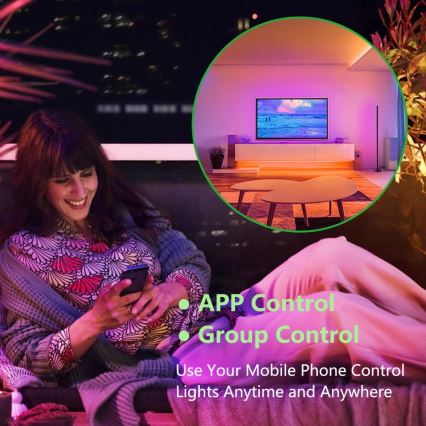 Immax NEO 07776L - Lampadaire LED RGB dimmable AMBIENTE LED/12W/230V Wi-Fi Tuya + télécommande