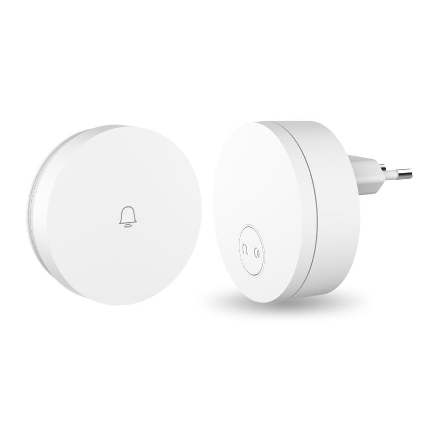 Immax NEO 07779L - Draadloze deurbel met stekker - binnenhuis unit 230V Wi-Fi Tuya wit
