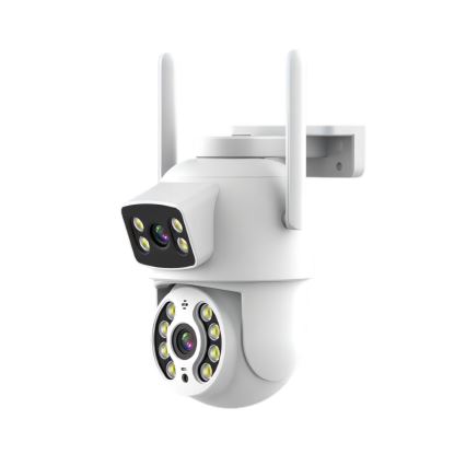 Immax NEO 07783L - Caméra extérieure connectée avec détecteur DOUBLE 355° P/T 2x2MP IP65 Wi-Fi Tuya