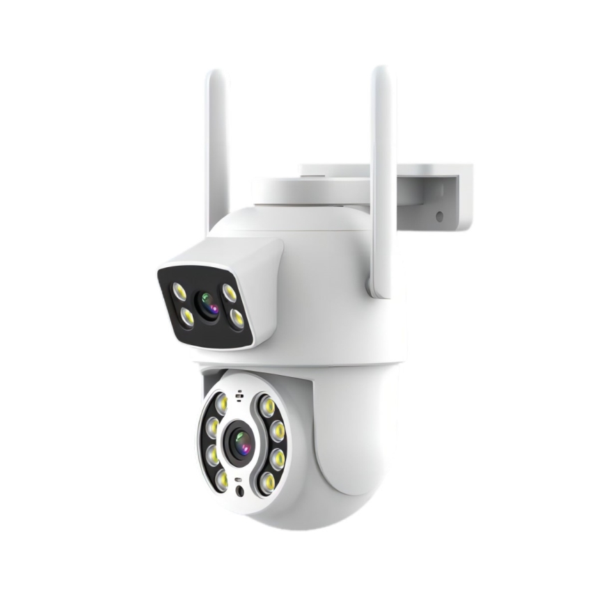 Immax NEO 07783L - Caméra extérieure connectée avec détecteur DOUBLE 355° P/T 2x2MP IP65 Wi-Fi Tuya