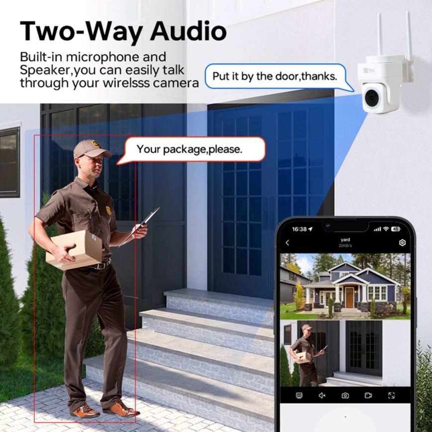 Immax NEO 07793L - Slimme buitencamera met sensor CUBE 4MP 5V IP65 Wi-Fi Tuya