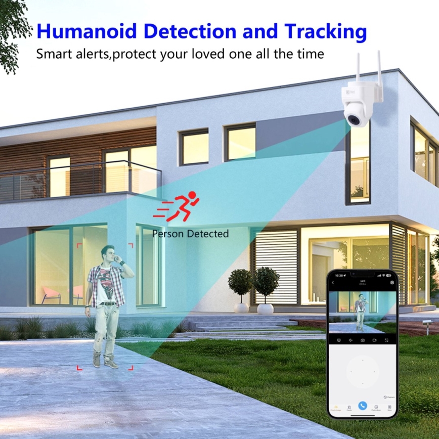 Immax NEO 07793L - Slimme buitencamera met sensor CUBE 4MP 5V IP65 Wi-Fi Tuya