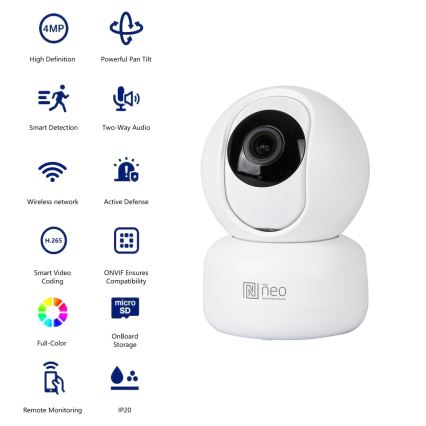 Immax NEO 07795L - Smart binnen camera met sensor 4MP 5V Wi-Fi Tuya