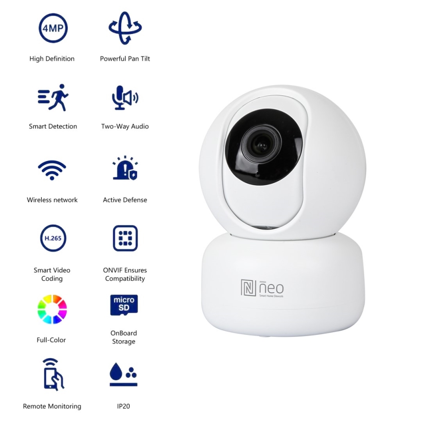 Immax NEO 07795L - Smart binnen camera met sensor 4MP 5V Wi-Fi Tuya