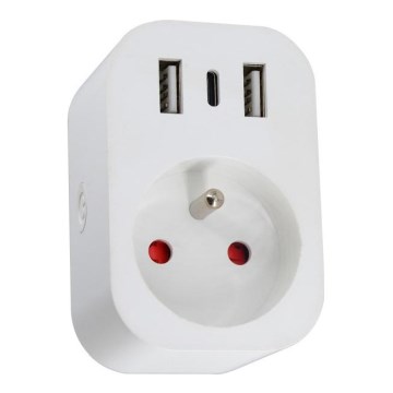 Immax NEO 07799L - Multiprise connectée 16A/230V + 2xUSB+1xUSB C Wi-Fi Tuya