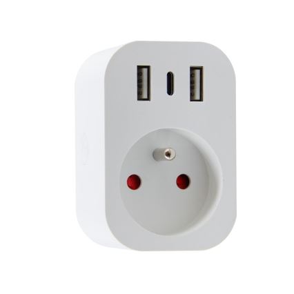 Immax NEO 07799L - Slimme stekkerdoos 16A/230V + 2xUSB+1xUSB C Wi-Fi Tuya