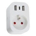 Immax NEO 07799L - Slimme stekkerdoos 16A/230V + 2xUSB+1xUSB C Wi-Fi Tuya