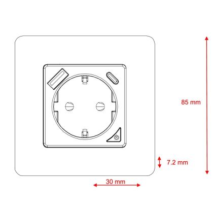 Immax NEO 07800L - Slim stopcontact 16A/230V + 1xUSB-A+1xUSB C Tuya