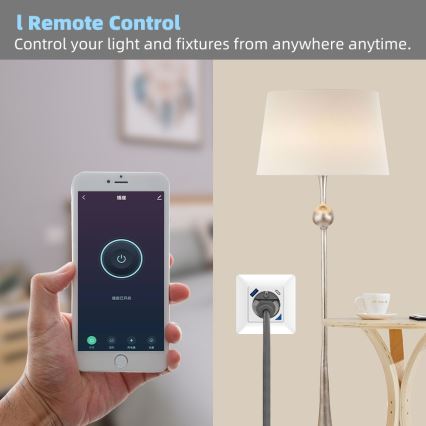 Immax NEO 07801L - Slimme stekker 16A/230V + 1x USB-A + 1x USB-C Tuya SCHUKO