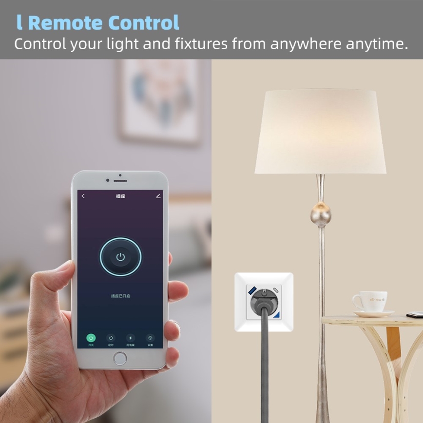 Immax NEO 07801L - Slimme stekker 16A/230V + 1x USB-A + 1x USB-C Tuya SCHUKO