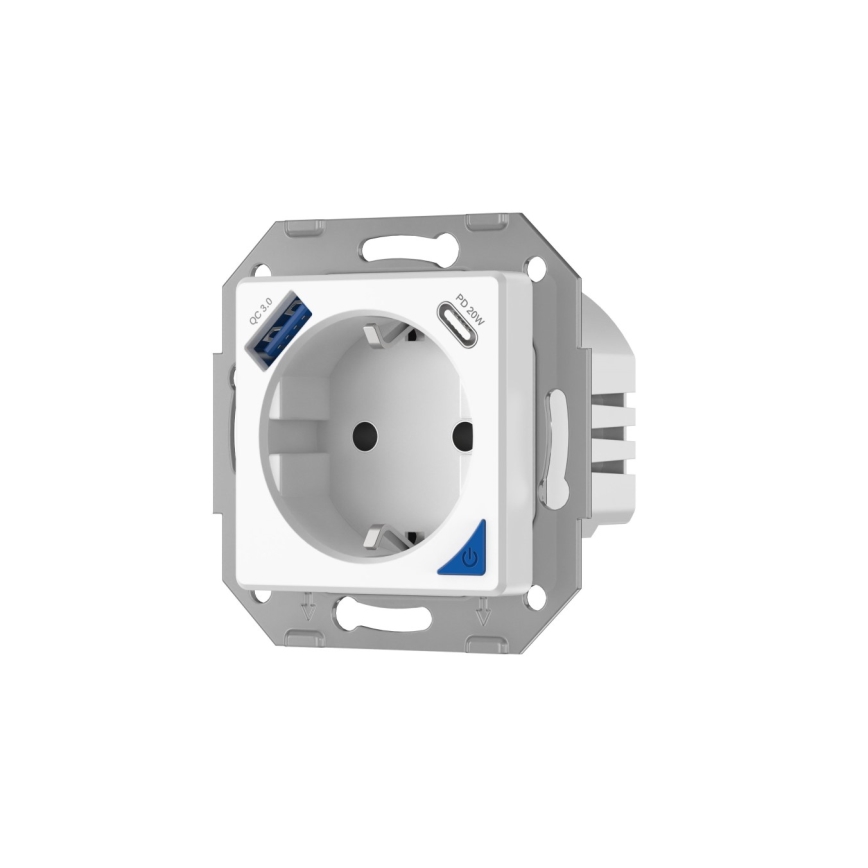 Immax NEO 07801L - Slimme stekker 16A/230V + 1x USB-A + 1x USB-C Tuya SCHUKO