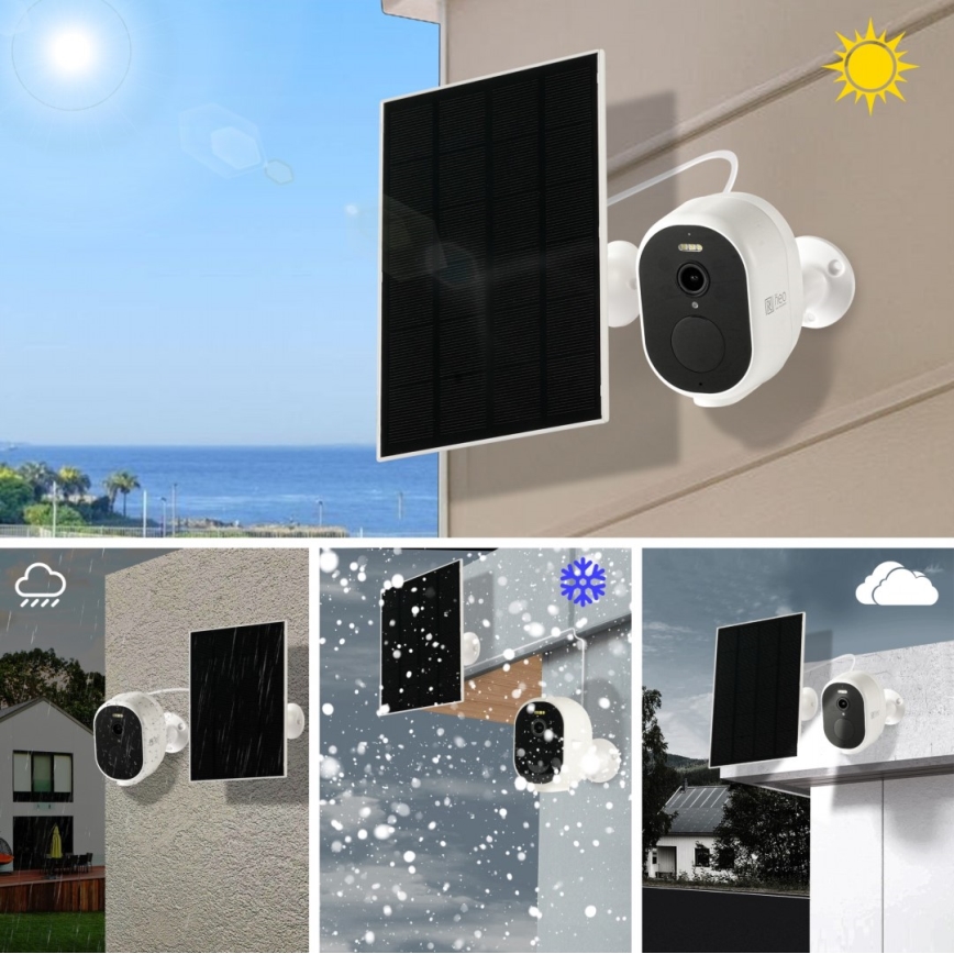 Immax NEO 07802L - Slimme buitenzonnecamera met sensor BARREL 5000 mAh Wi-Fi Tuya IP65