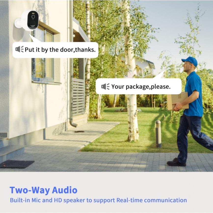 Immax NEO 07802L - Slimme buitenzonnecamera met sensor BARREL 5000 mAh Wi-Fi Tuya IP65
