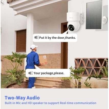 Immax NEO 07803L - Slimme buitencamera op zonne-energie met SENTRY-sensor 6000 mAh Wi-Fi Tuya IP65