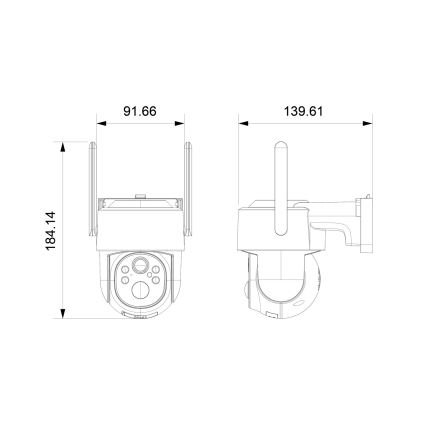 Immax NEO 07804L - Caméra solaire extérieure intelligente avec capteur 9000 mAh Wi-Fi Tuya IP65