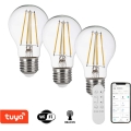 Immax NEO 07806CDO - Lot de 3 ampoules LED CCT dimmables E27/7,3W/230V Tuya Wi-Fi + télécommande