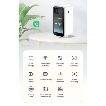Immax NEO 07814L - Slimme binnencamera met 4 MP-sensor, 5 V-voeding en Wi-Fi