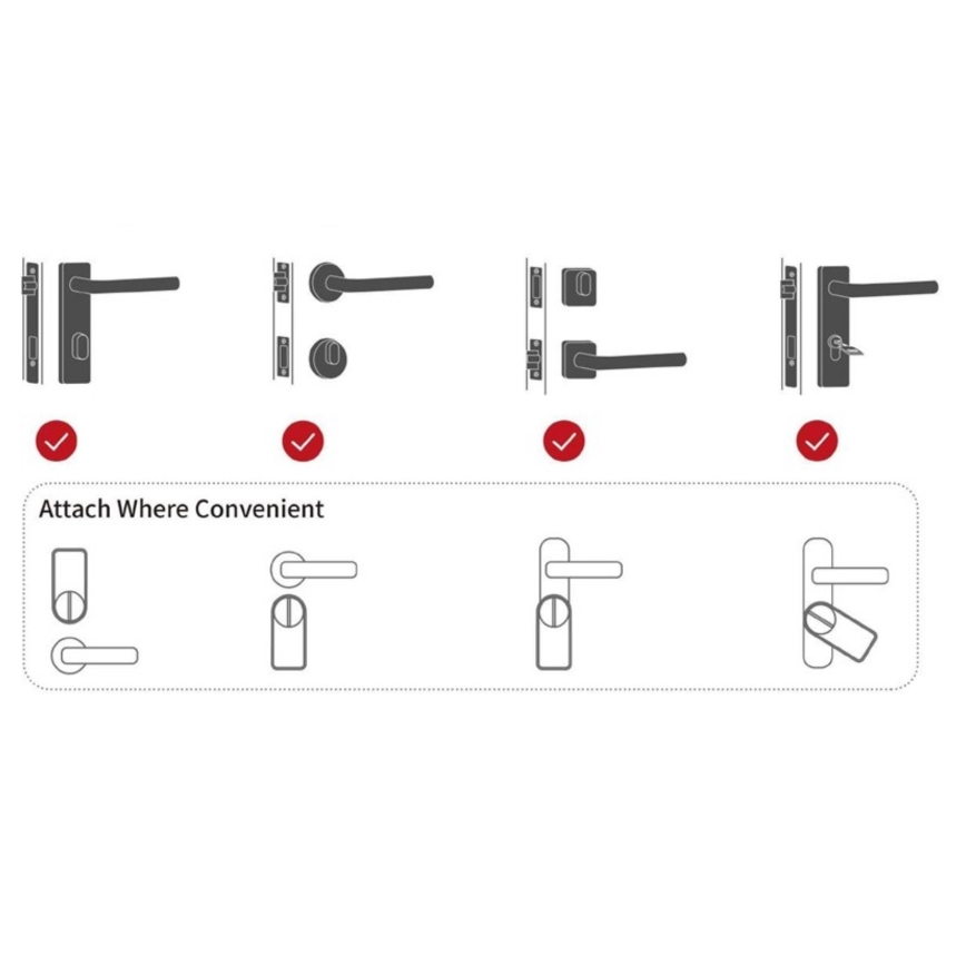 Immax NEO 07815L - Serrure de porte intelligente avec clavier, alimentée par 4xAA + 2xAA, compatible Tuya