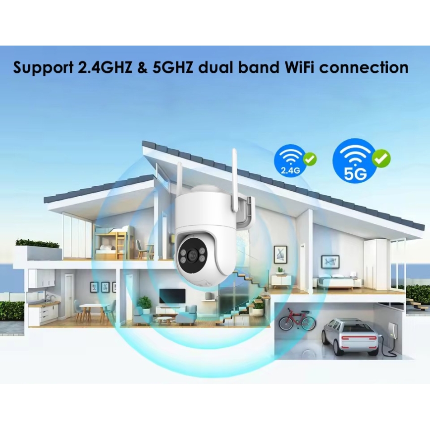 Immax NEO 07819L - Slimme buitencamera met 4 MP-sensor, 5 V-voeding, IP65 en Wi‑Fi