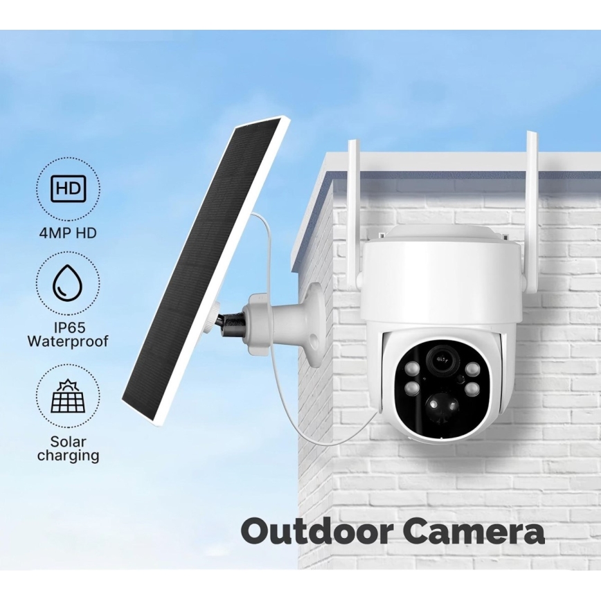 Immax NEO 07820L - Slimme buitencamera op zonne-energie met sensor, 6000 mAh, IP65