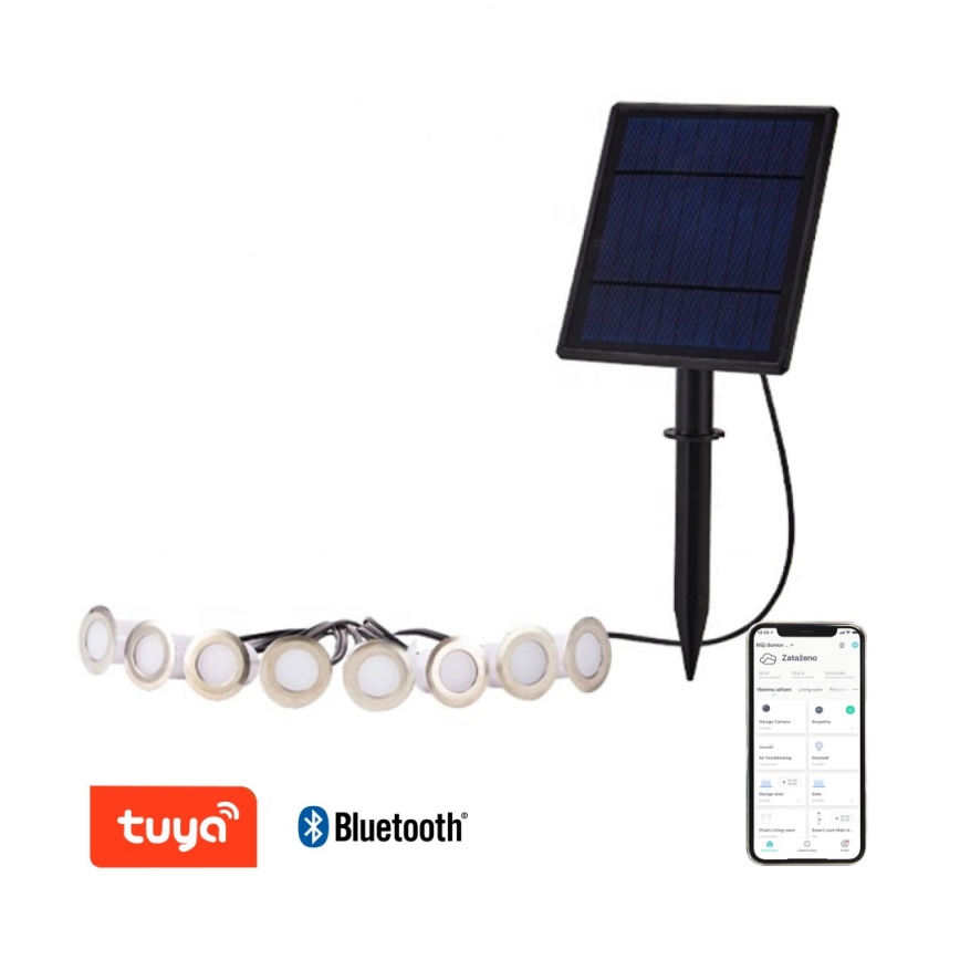 Immax NEO 07905L - Luminaire solaire à intensité variable RGB ESTRELAS 8xLED/0,25W/5V IP65 Tuya 2200 mAh
