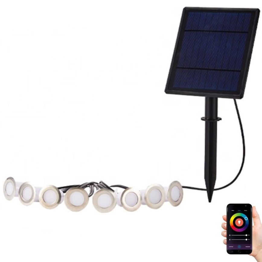 Immax NEO 07905L - Luminaire solaire à intensité variable RGB ESTRELAS 8xLED/0,25W/5V IP65 Tuya 2200 mAh