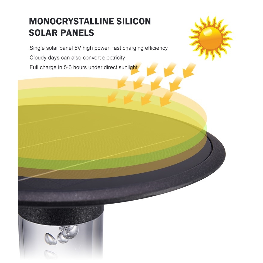 Immax NEO 07908L - Lampe solaire RGB+CW/W à intensité variable LED/2W/5V IP54 Tuya 4000 mAh