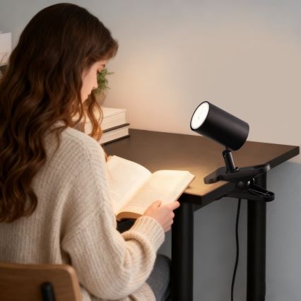 Immax NEO 08291L - Lampe à pince PUNTO 1xGU10/9W/230V noire