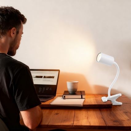 Immax NEO 08294L - Lampe orientable à pince PUNTO 1xGU10/9W/230V blanche