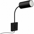 Immax NEO 08295L - Wandlamp met USB PUNTO 1xGU10/9W/230V zwart